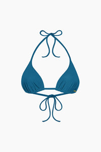Nérée Peacock Blue Tie-Triangle Bikini Top