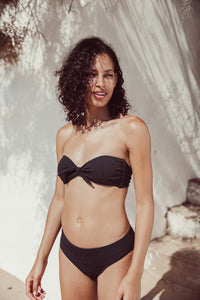 Bas de maillot menstruel couleur noir texturé Réjeanne