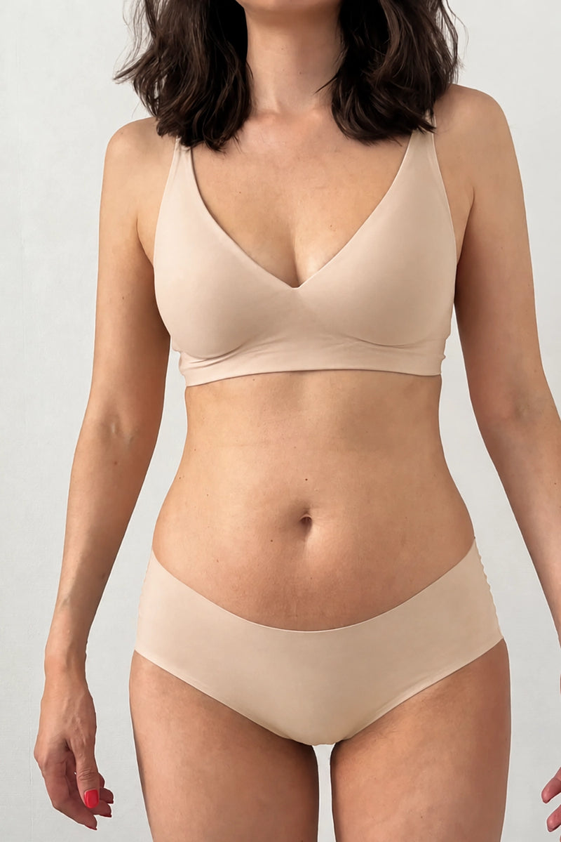 Shorty Sans Couture Plume Beige